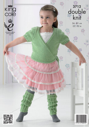 Ballet Top and Leg Warmers Knitting Pattern Cross Over Cardigan