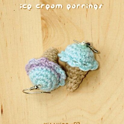 Crochet Ice Cream Cone Earrings