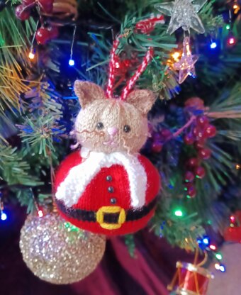 PDF Christmas KNITTING PATTERN Cat-mas Bauble Decoration Dk Hanging Decoration Cute Cat Moggy Ornaments Christmas Tree Santa Snowman Snowcat