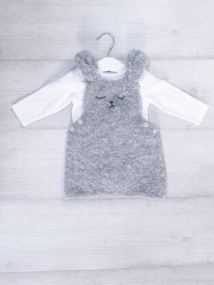 Knitted Bunny pinafore 0-2 yrs