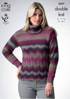 Sweater and Cardigan in King Cole Riot DK - 3667