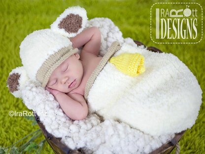 Baa-Baa Baby Lamb Knit Baby Hat Set