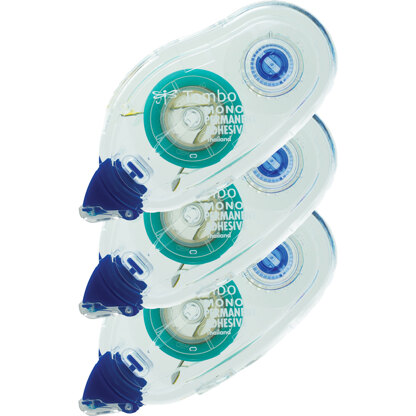 Tombow Mono Adhesive Refill Permanent Value Pack 3/Pkg - .33"X39' Each, For Use In 62106