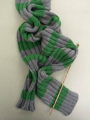 Warm and Chunky Striped Scarf