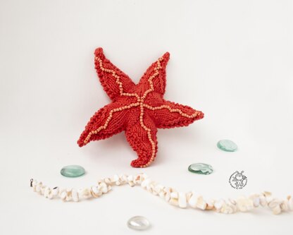 Starfish toy knitted flat