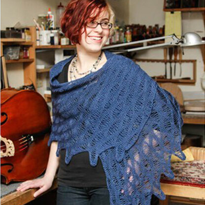 40th Anniversary 04 Mixed Tide Shawl - Knitting Pattern for Women in Valley Yarns 2/10 Merino Tencel