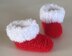 Christmas Fur Trim Baby Booties