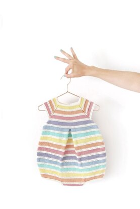 Size 3-6 months - Rainbow Romper PDF Knitting Pattern