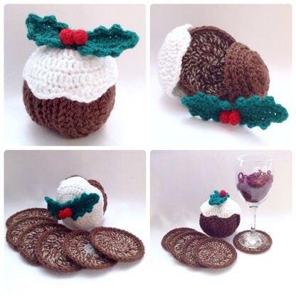 Christmas Pudding Coaster Set