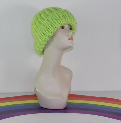 Very Super Chunky Rib Beanie Hat Circular