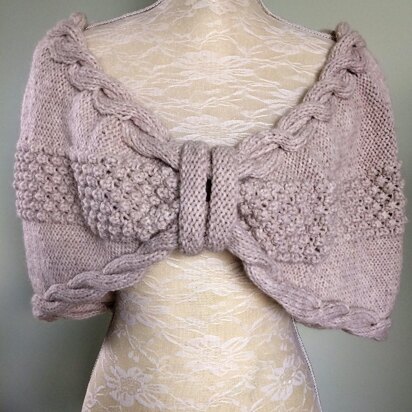 Cable & Trinity Stitch Shoulder Shrug