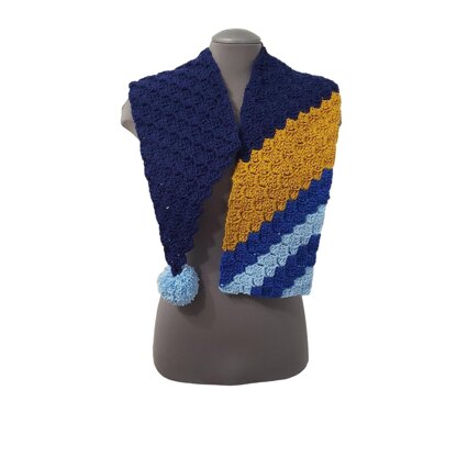 Blue Cartoon Scarf C2C