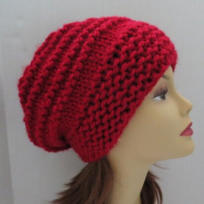 Textured Slouch Hat - knitting pattern