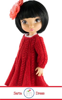 Sarta Dress for 16 inch Disney Animators Dolls. Doll Clothes Knitting Pattern.