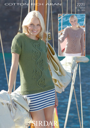 Woman's Sweater in Sirdar Cotton Rich Aran - 7271 - Downloadable PDF