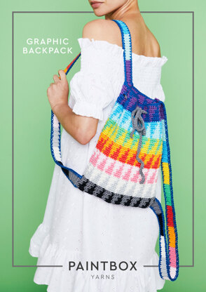 "Graphic Backpack" - Free Bag Crochet Pattern in Paintbox Yarns Cotton Aran - COT-AR-CRO-ACC-001