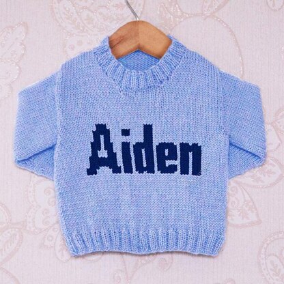 Intarsia - Aiden Moniker Chart - Childrens Sweater