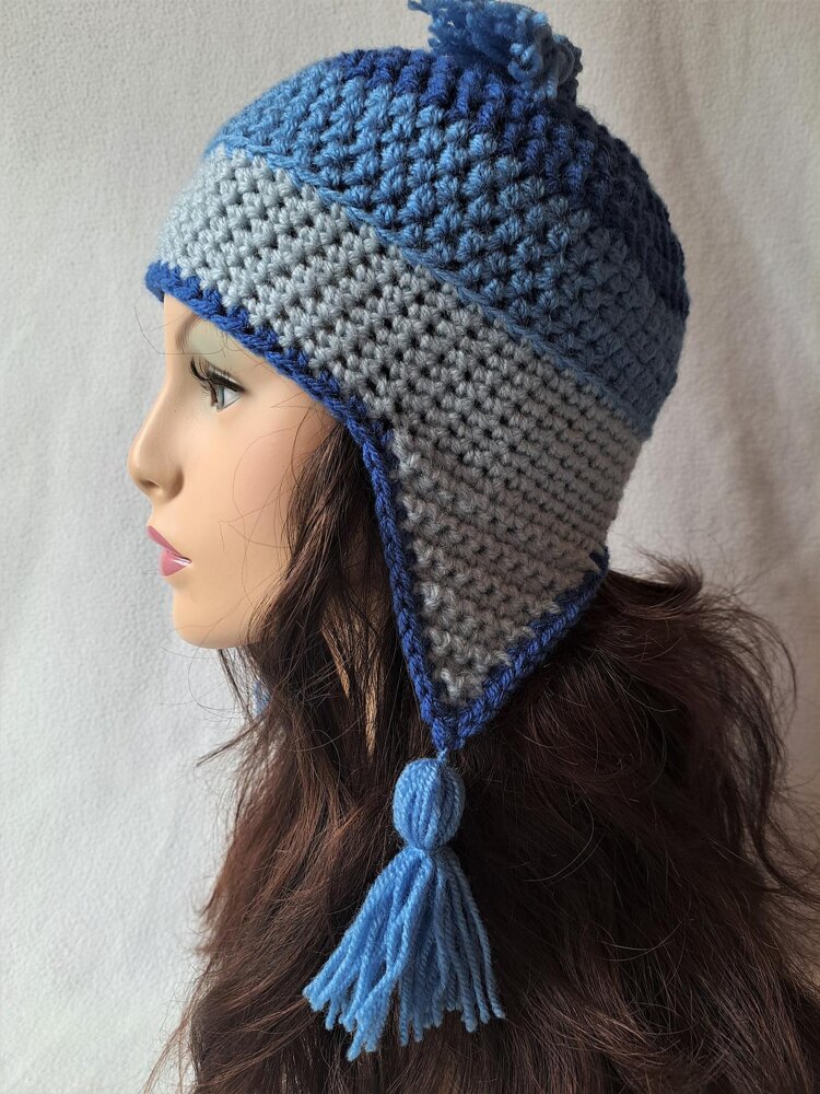 Shuffle Ear Flap Beanie Crochet pattern by Martha McKeon | LoveCrafts