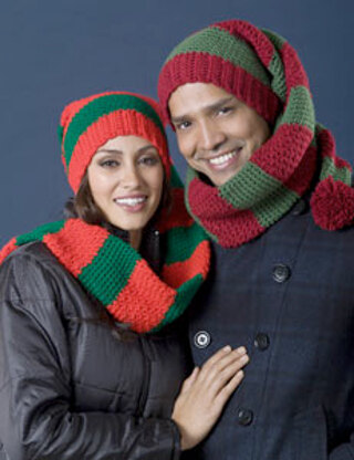 Scarf Hat Duo in Caron One Pound - Downloadable PDF