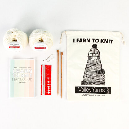 Valley Yarns Learn to Knit Kit - Natural