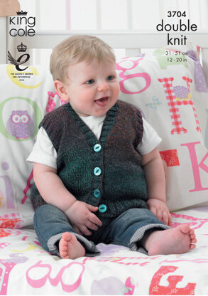 Slipover and Waistcoat in King Cole Melody DK - 3704