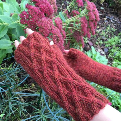 Kernow fingerless mittens