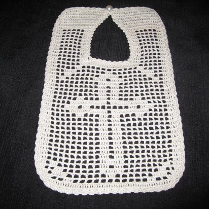 Filet Crochet Bib - Cross