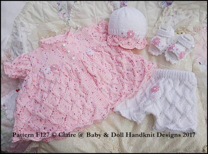 Summer Diamond Pattern Suit 16-22” doll/prem-3m+ baby Knitting pattern ...