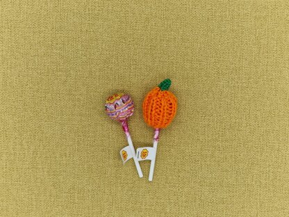 PDF Halloween Knitting Pattern DK Lollipop Hats Decoration Gift Charity knit EASY Chupa-Chups Witch Pumpkin Frankenstein Sweet Sucker Savers