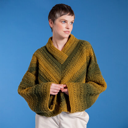 Tonal Twist Sweater - Free Crochet Pattern for Women in Paintbox Yarns Ombré Aran Wool Touch