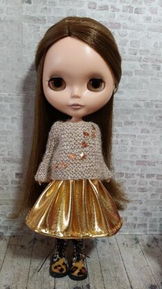 Super Simple Square sweater for 12" Blythe doll