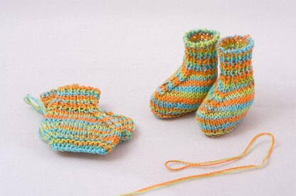 Flat Knitted Tiny Baby or Doll Socks