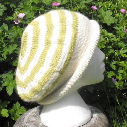 STRIPEY ROLL BRIM TAM SLOUCH KNITTING PATTERN - MADMONKEYKNITS