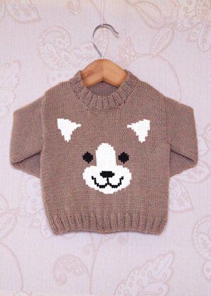Intarsia - Dog Face Chart - Childrens Sweater