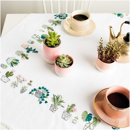 Rico Cacti Tablecloth Embroidery Kit (95 x 95 cm)