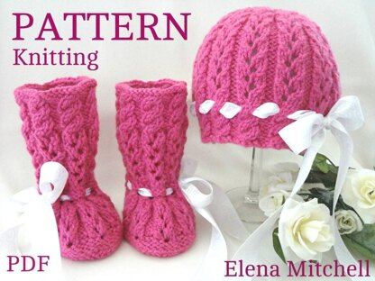 Baby Shoes Baby Cap Knitted Baby Set by Elena Mitchell