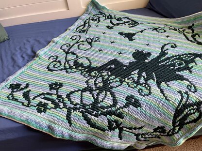 Garden Fairy Mosaic Crochet Throw - REVERSIBLE