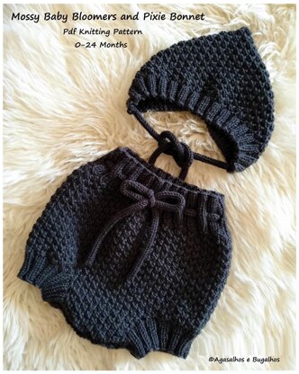 Mossy Baby Bloomers and Pixie Hat | 0-24 months