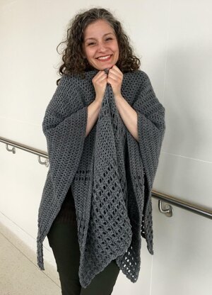 Crochet Ruana Pattern: Never-A-Gray-Day Ruana