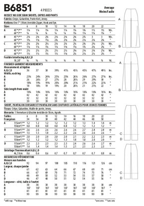 Butterick Misses' No-Side-Seam Shorts, Capris & Pants B6851 - Sewing Pattern