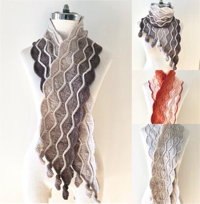 Elegant Leaves Accent Scarf