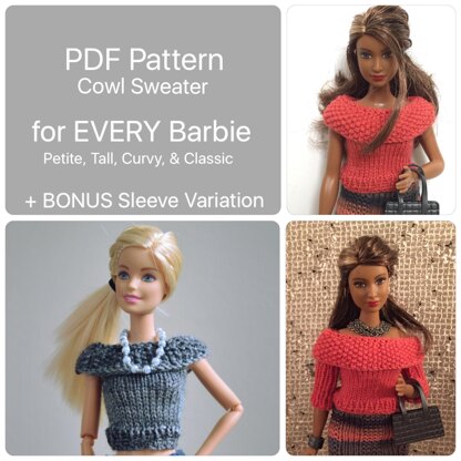 Curvy Barbie Cowl Sweater ALL Sizes