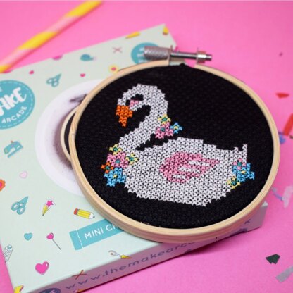 The Make Arcade Swan Mini XS Cross Stitch Kit