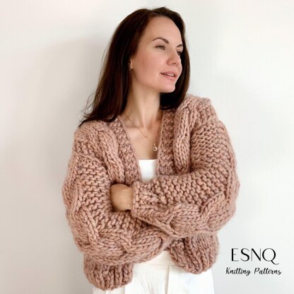 Cable knit cardigan Sequoia Knitting pattern by Julia Piro