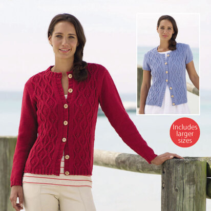 Long and Short Sleeved Cardigans in Sirdar Cotton Rich Aran - 7889 - Downloadable PDF
