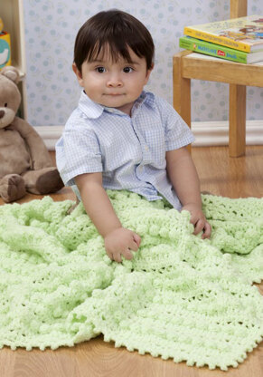 Bobble Baby Blanket in Red Heart Plush Baby Solids - LW3056 - Downloadable PDF