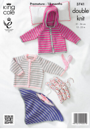 Poncho, Cardigan and Jacket with Hood in King Cole Comfort Baby DK - 3741