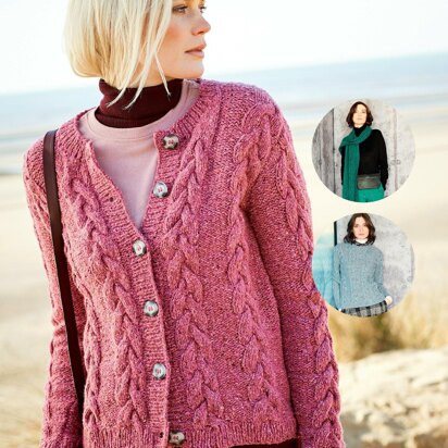 Sweater, Cardigan and Scarf in Rico Fashion Modern Aran - 939 - Downloadable PDF