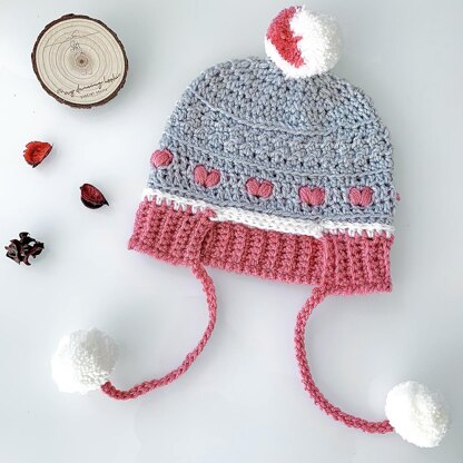 Puffy Hearts Beanie