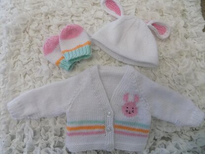 Premature baby bunny cardi set